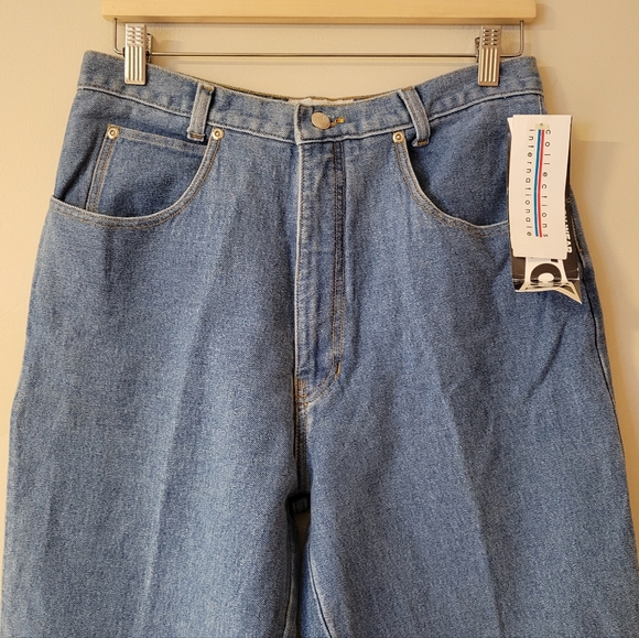 Vintage NWT 90s Stirrup Jeans High Rise Tapered Leg Stretch Medium Wash Denim 29 - Picture 3 of 9